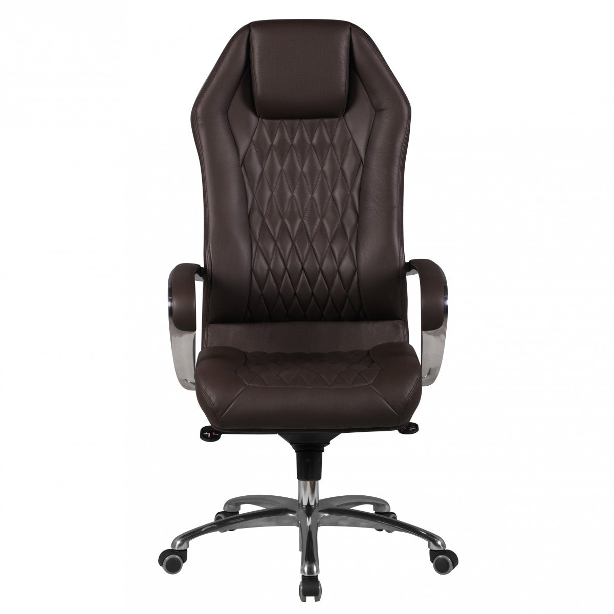 bureaustoel MONTEREY lederen bruine bureaustoel 120KG Executive stoel hoge rug met hoofdsteun X-XL