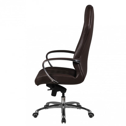 bureaustoel MONTEREY lederen bruine bureaustoel 120KG Executive stoel hoge rug met hoofdsteun X-XL