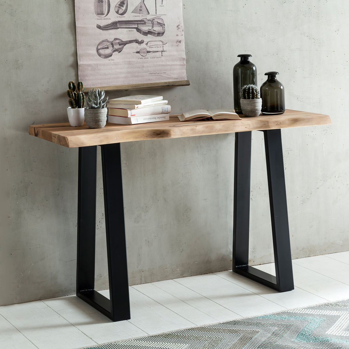 Console tafel GAYA massief acaciahout, bureau 120 cm