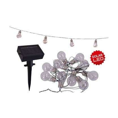 LED/zonne -lichte keten "gloeilamp", voor buiten, plastic lichte keten, helder/transparant, met geïntegreerde LED