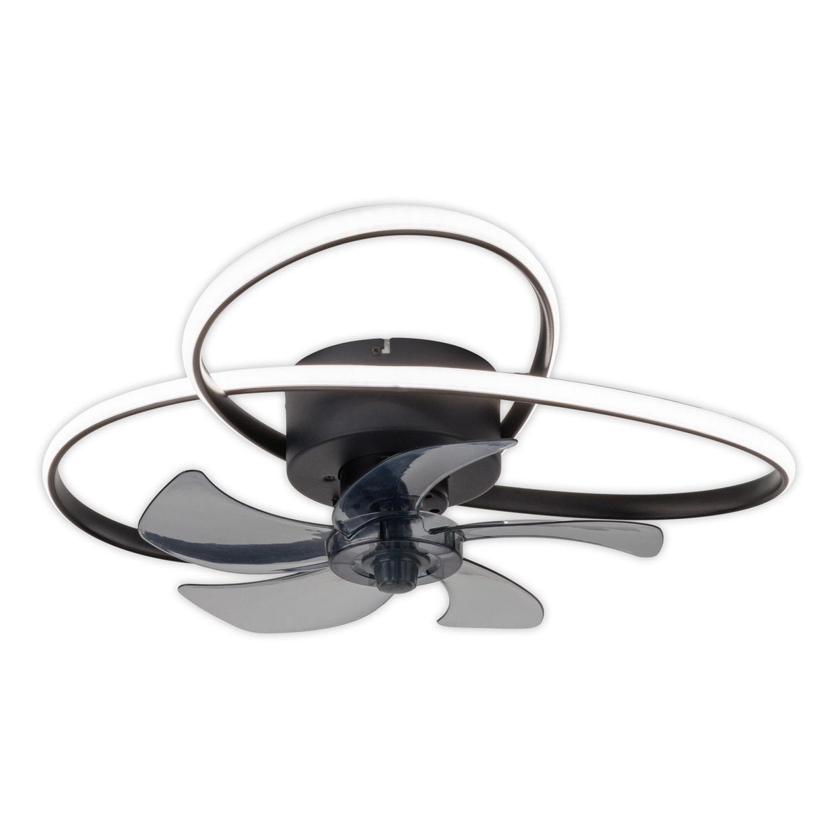 Modern LED -plafondlicht "Riccio" inclusief ventilator, nachtlichtfunctie, dim- en lichttemperatuurinstelling is uitgerust met stevig geïnstalleerde LED's en heeft een geschatte Øvon 58 cm.