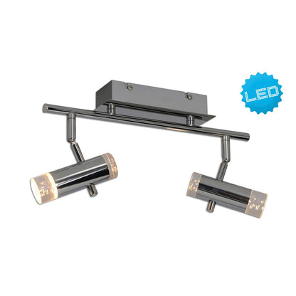 LED -plafondlamp "Garda" 34 cm lang, met geïntegreerde LED's, gemaakt van chroom -gekleurd metaal en acryl