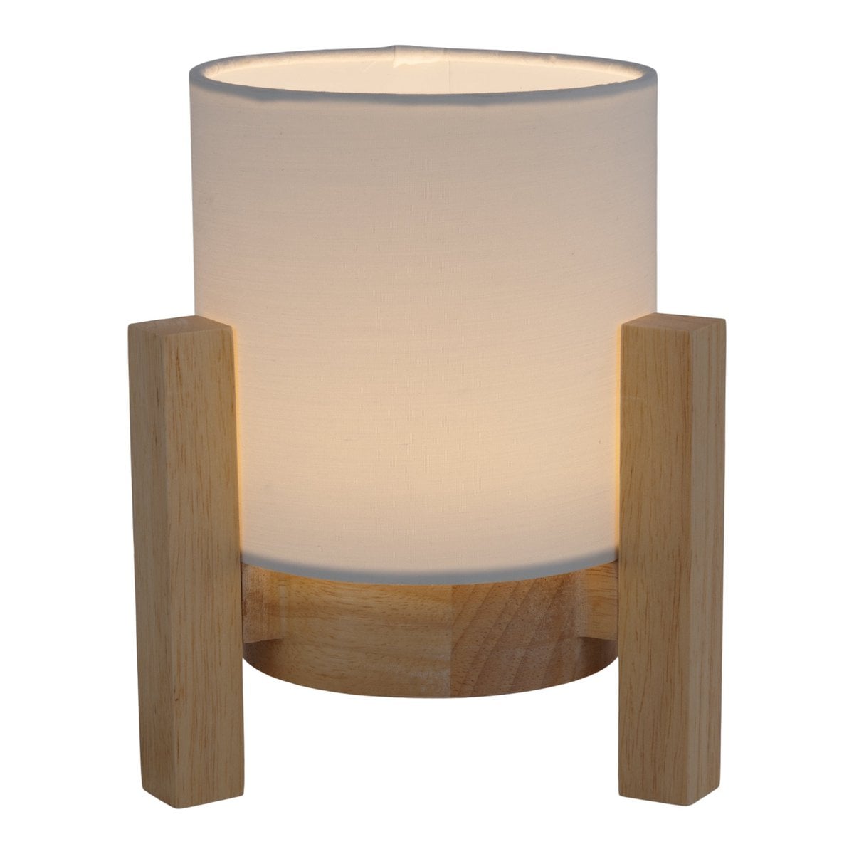 Ackitical Lamp "Madita" 19 cm hoog, in wit/natuur, met geïntegreerde LED, dimbaar met aanraaksensor