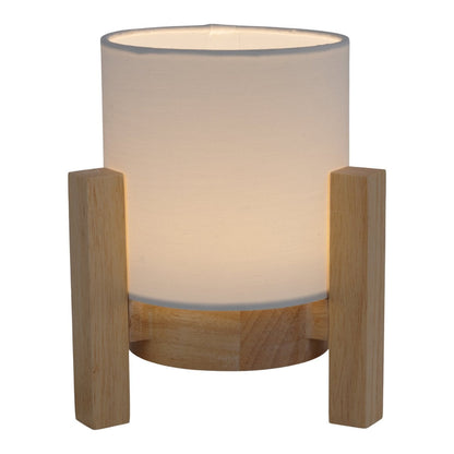 Ackitical Lamp "Madita" 19 cm hoog, in wit/natuur, met geïntegreerde LED, dimbaar met aanraaksensor