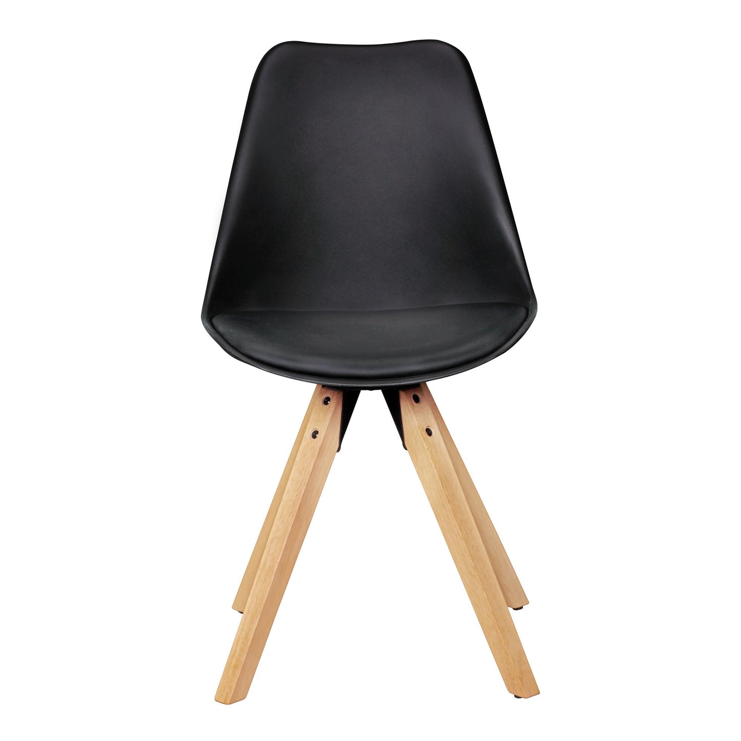 Set van 2 Retro Dining Chair black | Scandinavian beklede stoel rugleuning | Keukenstoel gestoffeerde kunstleer