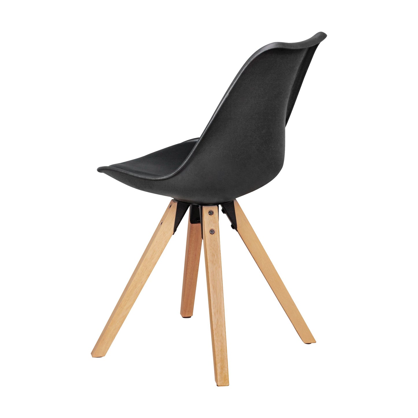 Set van 2 Retro Dining Chair black | Scandinavian beklede stoel rugleuning | Keukenstoel gestoffeerde kunstleer