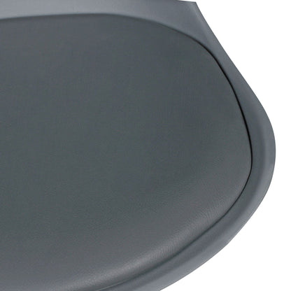 Set van 2 Retro Dining chair grijs | Scandinavian beklede stoel rugleuning | Keukenstoel gestoffeerde kunstleer