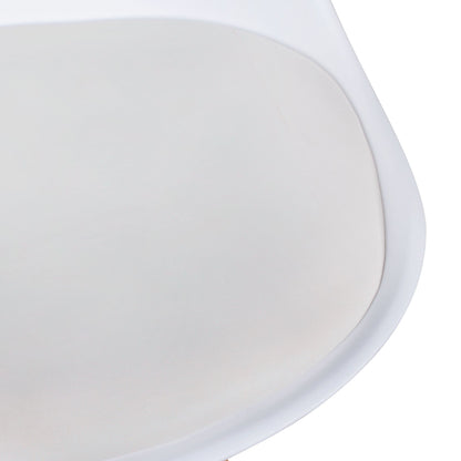 Set van 2 Retro Dining Chair Wit | Scandinavian beklede stoel rugleuning | Keukenstoel gestoffeerde kunstleer