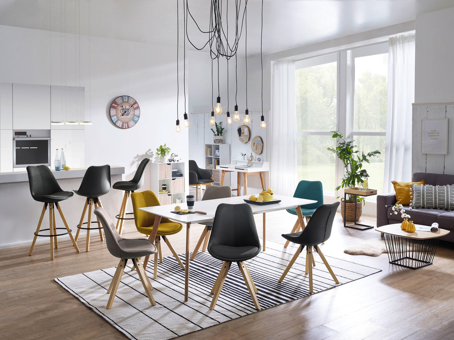 Set van 2 eetkamerstoel donkergrijs of antraciet