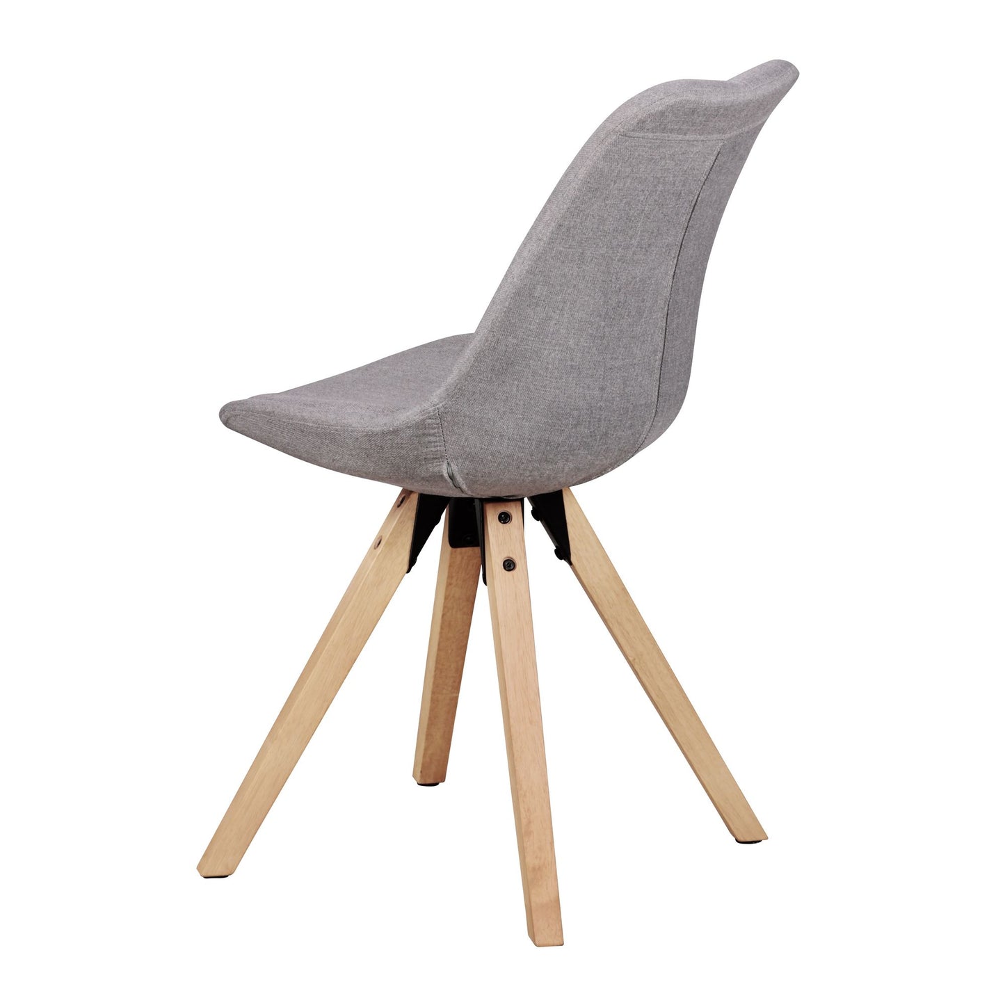 Set van 2 Retro Dining Chair lichtgrijs beklede stoel bekleding gecapitonneerde rugleuning design keuken Chair