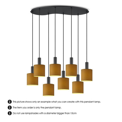 Home Sweet Home Zwarte ovale metalen Hanglamp 8L - 80/27.5/117.5CM