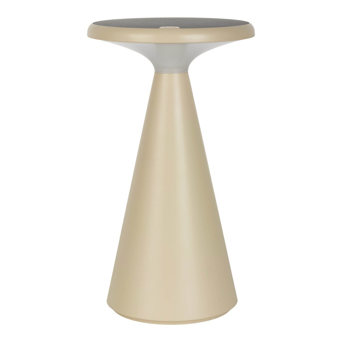 Zonne -batterijtafellamp "Palu" voor buiten en binnen, gemaakt van plastic in beige, 20 cm hoog