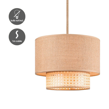 Home Sweet Home Hanglamp Cane Weave - hout - 30x30x129cm