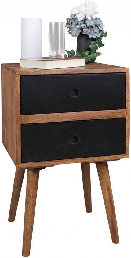 Sky Style Repa Nachtkastje met Lades Bruin/Zwart