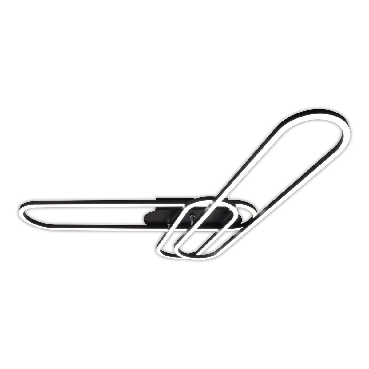 LED CCT -plafondlicht "Carlon" gemaakt van Matt Black Aluminium en Plastic, met geïntegreerde LED, 120 cm lang