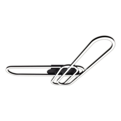 LED CCT -plafondlicht "Carlon" gemaakt van Matt Black Aluminium en Plastic, met geïntegreerde LED, 120 cm lang