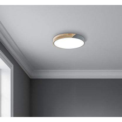 LED -plafondlamp "Borneo", Ø 31 cm gemaakt van metaal en plastic in grijs, geïntegreerde LED's, verlichting voor woonkamers, gang en kantoor