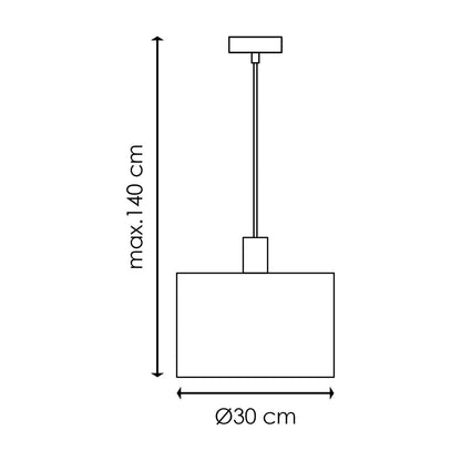 Home Sweet Home Hanglamp Linnen - hout - 30x30x140cm