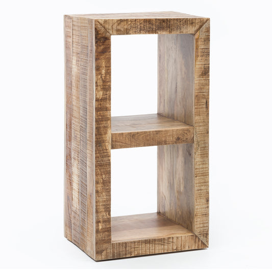 Stellingen RUSTICA massief Mango 90 x 45 x 35 cm 2 legborden | Ontwerpen van houten plank Nature | Bijzettafel landelijke stijl | Kleine boekenkast massief hout
