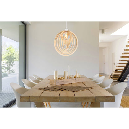 Hanger lamp "Armella" Ø 40 cm, 1x E27 (niet inbegrepen) gemaakt van hout en plastic, voor eetkamers, woonkamer, kantoor, kinderkamer