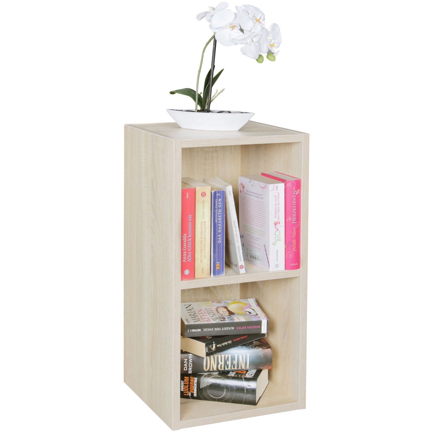 staan rekken voor boeken CLARE sonoma 2 compartimenten MDF | Ontwerp Storage Rack | Modern-vloer houten plank | Plankje geopend