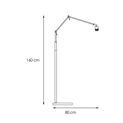 Home Sweet Home vloerlamp voet Shift 80/35/160 - Geborsteld staal