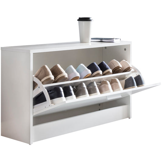 met zitting Witte Schoen Dumper Hout 80 x 47 x 24 cm | Flurbank klein gesloten | Bank smalle gang met bergruimte | Schoenenkast enkel bankje bankje bank hal meubilair