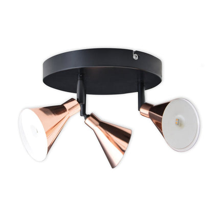 3 LED-wand u. Plafondlamp "Koper" d:38cm