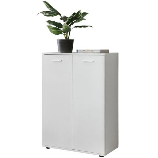 ladekast SVENJA met 2 deuren 71x104x35cm polyvalente kast hout wit | Halkast helder modern | Kast klein | Sideboard mat dressoir | Commode meubilair van de ladenkast