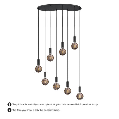 Home Sweet Home Zwarte ovale metalen Hanglamp 8L - 80/27.5/117.5CM