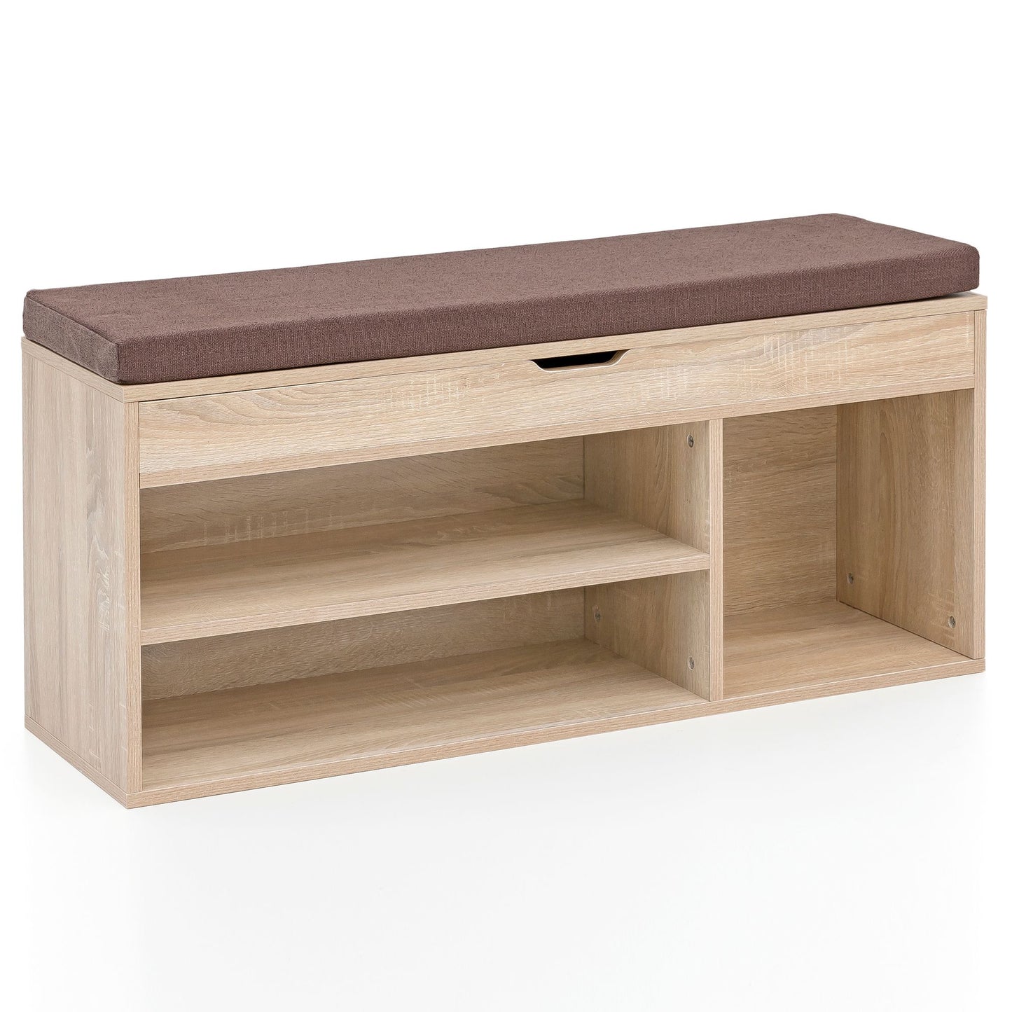 WL5.344 met zitting Kledingkast Bank hout 104x51x32 cm Sonoma | Houten bank klein gestoffeerd | Bank smalle gang met bergruimte | Borst bank meubilair op de borstkas hal