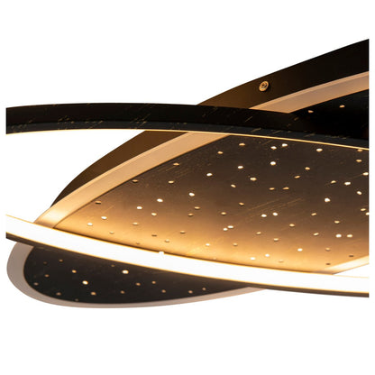 LED -plafondlamp "Stelaris" ongeveer 60 cm lang, gemaakt van metaal en plastic in het zwart, met stevig gebouwde LED's, verlichting voor woonkamers en kantoor