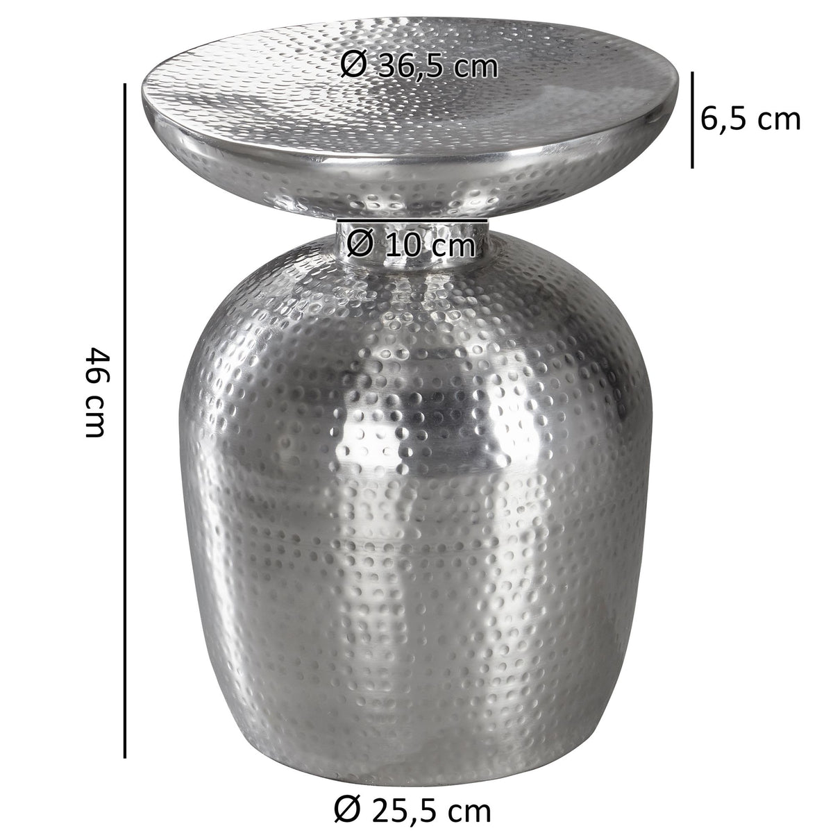 Bijzettafel DELYLA aluminium 36 x 46 x 36 cm tafel