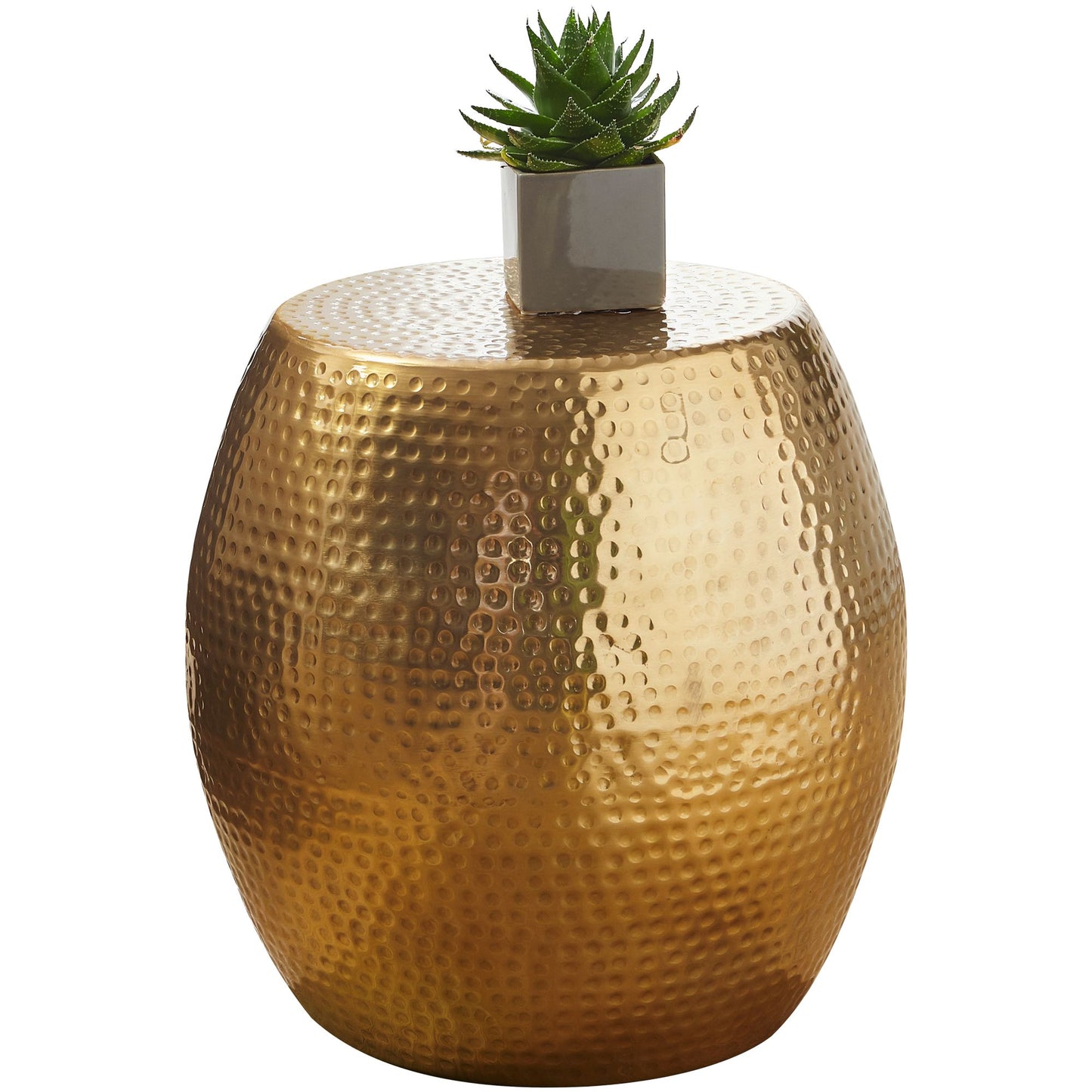 PETRO 42 x 42 x 42 cm aluminium gouden tafel oosterse rond | Designtafeltafel metaal Modern | Antischisch Schmal | Kleine Hammerschlag Abstelltisch