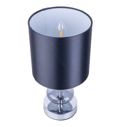 Stof, tafellamp "mali", tafellampje, textiel in zwart, met e14 -aansluiting, voor eetkamer, woonkamer, gang of kantoor, tafellamp voor woonkamer of eetkamer, bedlamp 28,5 cm hoog