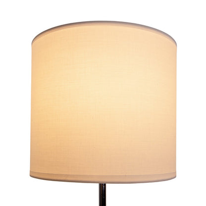 Tafellamp "New York", klassieke metalen tafellamp met tekstbladen in wit, met E27 -aansluiting, 38,5 cm hoog, perfect voor woonkamer, eetkamer, gang en kantoor