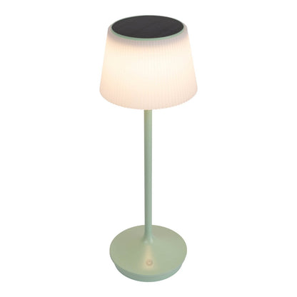Zonne -batterijlamp "EMMI" 38 cm hoog, paraplu Ø 13 cm, metaal in mint en wit plastic, voor de buitenruimte, dimable CCT.