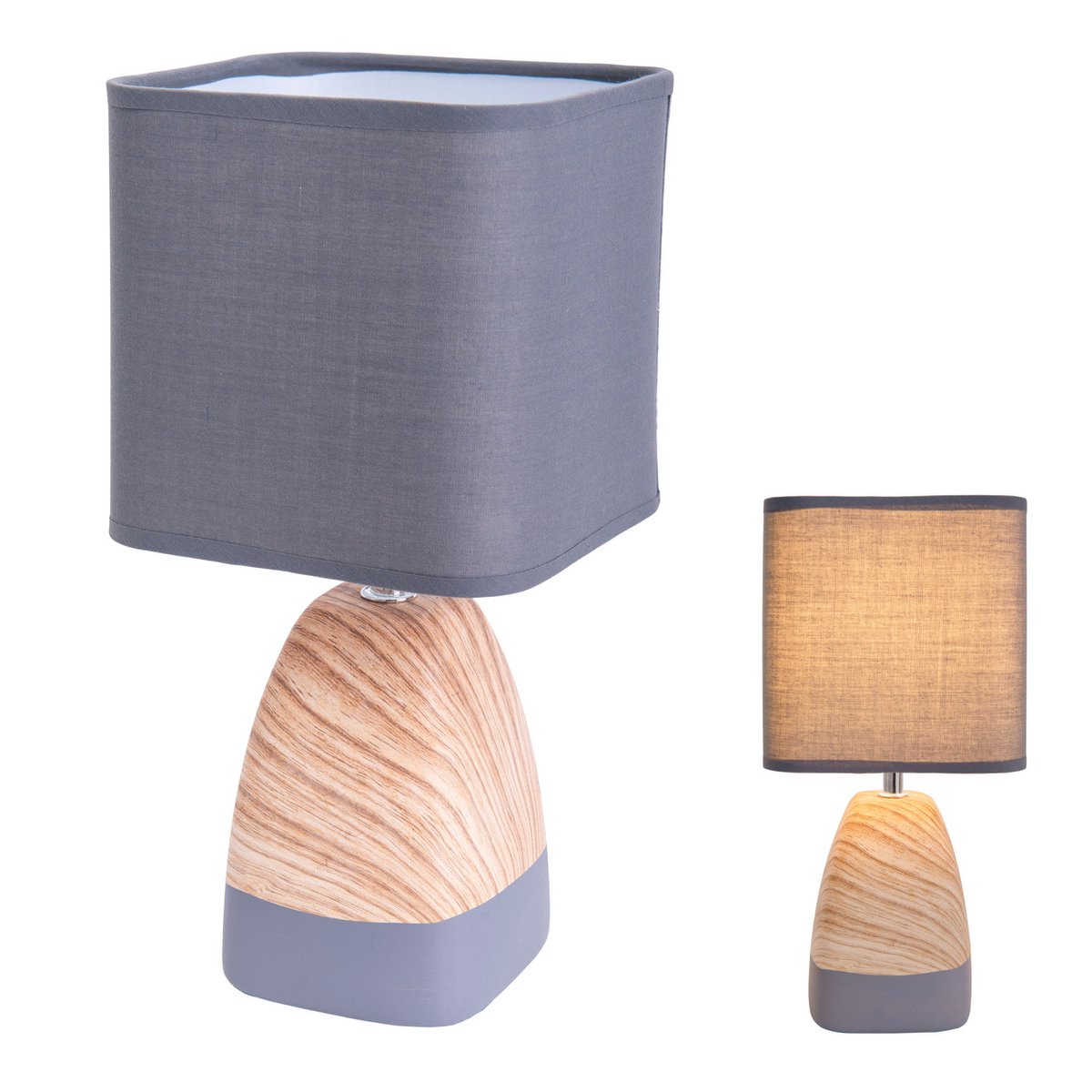 Ceramict Table Lamp "Cremona" gemaakt van keramiek in bruin/grijs met E14 -aansluiting, tafellamp voor woonkamers 31 cm hoog