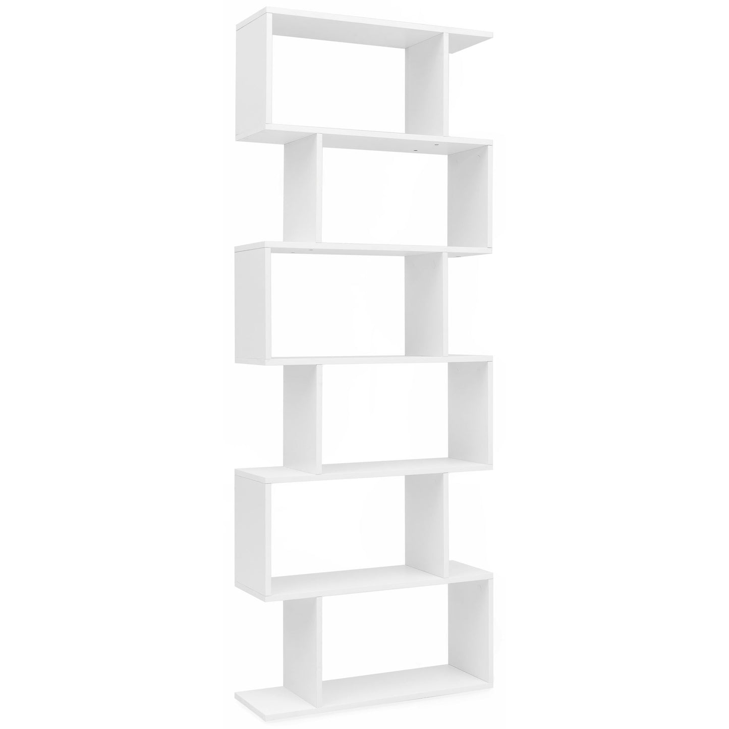 boekenkast WL5.691 70 x 23,5 x 190,5 cm wit | Standplank 6 vakken | Klein design ladekast | Hedendaagse archiefplank Spaanplaat Vrijstaand | Opslagplank open