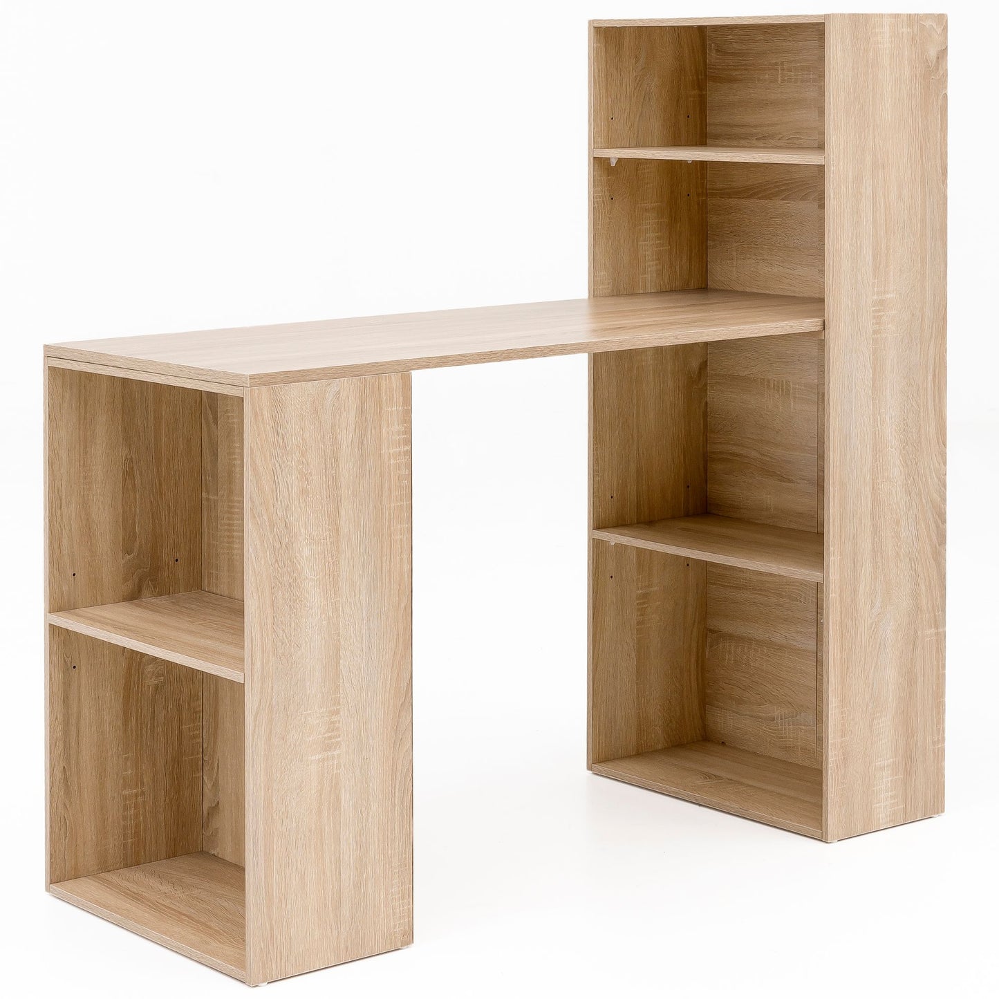 bureau WL5.693 met legbord 120 x 120 x 53 cm Sonoma hout Modern | Opbergvakken op bureauplank PC-tafel | Computerbureau met plank | Ontwerptafelbureau met opslag