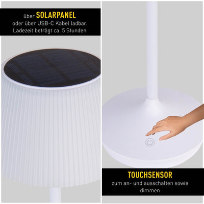 LED -licht "Emmi" voor buiten en binnen, tafellamp gemaakt van metaal en plastic, met stevig gebouwd -in LED's, LED -tafellamp voor balkon, terras, tuin, woonkamer, wintertuin, ca.