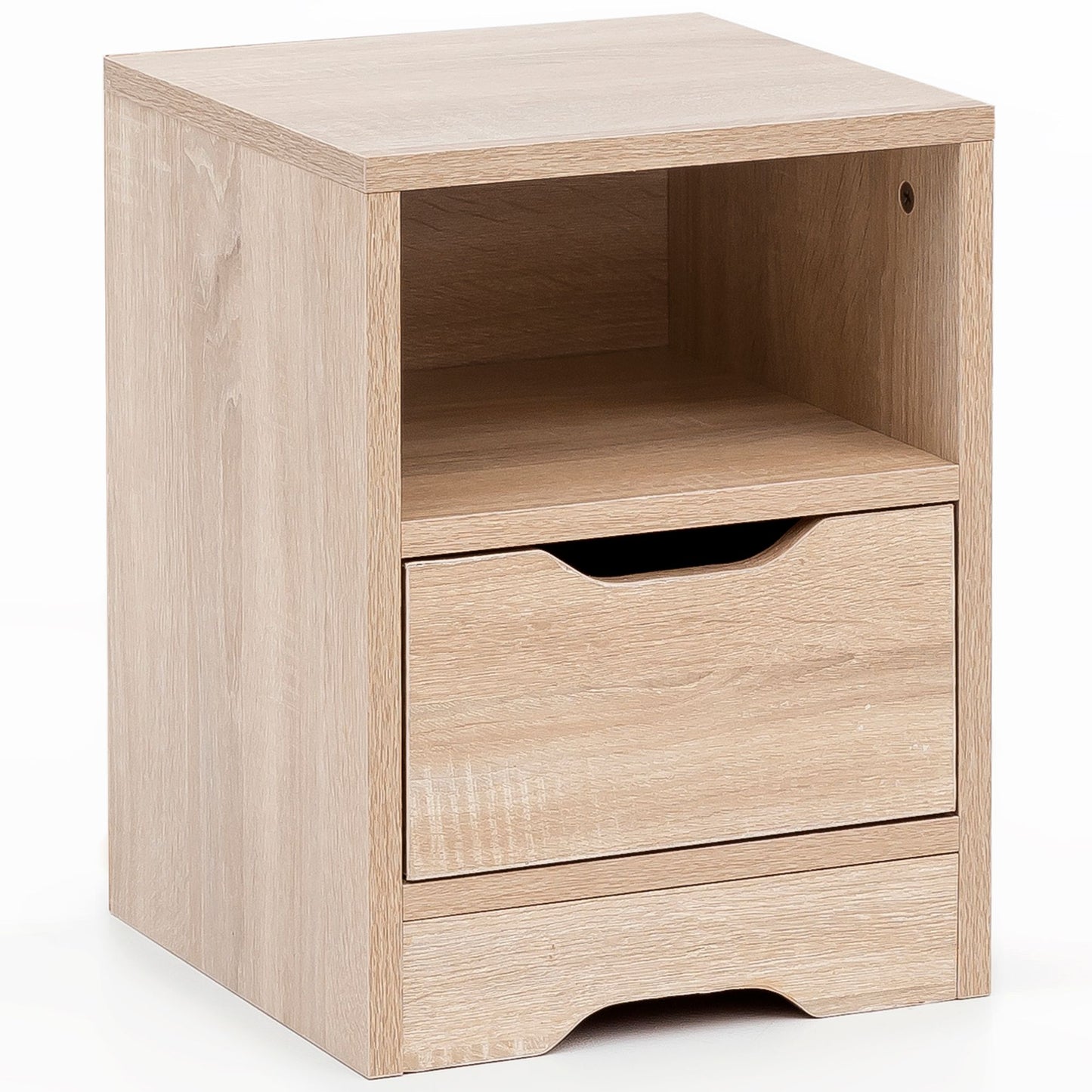nachtconsole WL5.701 31x43x31 cm Sonoma 1 lade en opbergvak | Wit nachtkastje met opbergruimte | Nachtkastje Simple Modern | Nachtkastje Klein | Nachtkastje slaapkamer