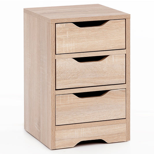nachtconsole WL5.705 31x49x31 cm Sonoma met 3 laden | Bruin nachtkastje met opbergruimte | Nachtkastje Simple Modern | Nachtkastje Klein | Nachtkastje slaapkamer