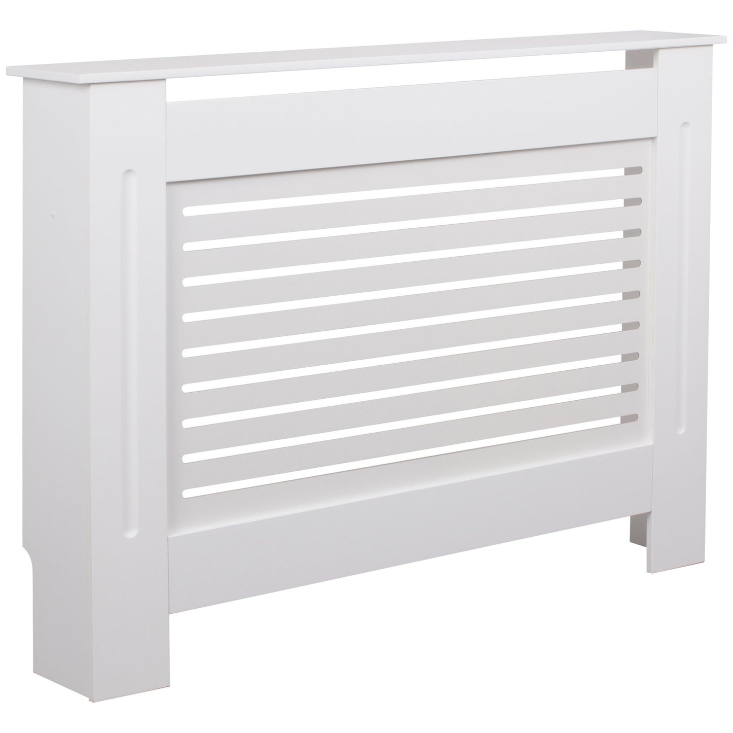 Design Radiatorafdekking WL5.745 Wit Mat gelakt 112x82x19 cm | Verwarmingspaneel Klein verwarmingselement | Lamellendak van radiatordeksel | Verwarming radiatordeksel bescherming