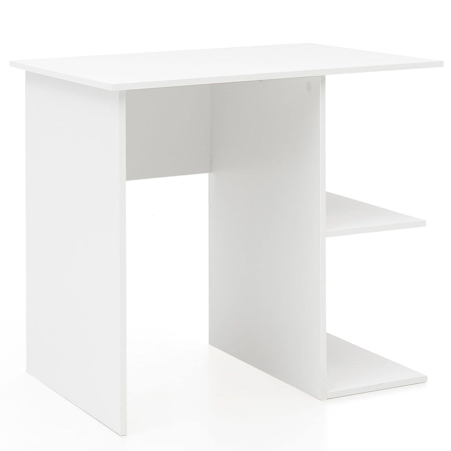 Computer bureau WL5.757 Wit bureau 82 x 60 x 76 cm | Kleine laptop pc-tafel zonder zwenkwielen | Kantoortafel met plank | Werktafel Kleine naaitafel Kort Modern