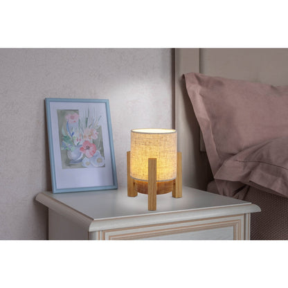 Battery-powered Lamp "Madita" 19 cm high, in white/natural, with integrated LED, dimmable with touch sensor