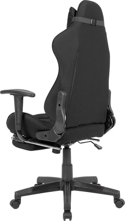 Aces Bureaustoel Zwart- Racer stoel- thuiswerkstoel- Bureaustoel met voetenbank