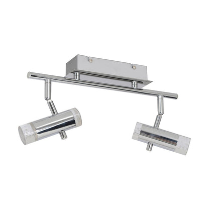 LED -plafondlamp "Garda" 34 cm lang, met geïntegreerde LED's, gemaakt van chroom -gekleurd metaal en acryl