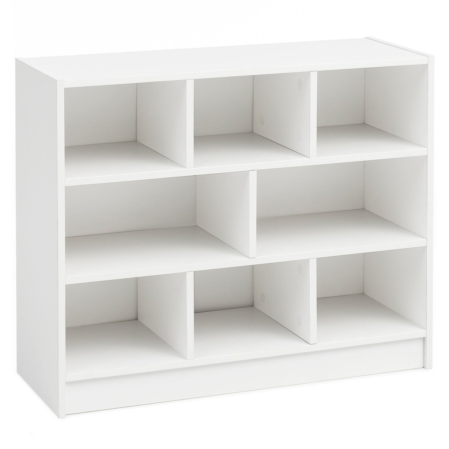 Boekenkast WL5.819 Wit 80x68,5x29,5 cm Plank Staande plank Modern | Halplank Schoenenplank Smal | Design decorplank hout | Houten plank met vakken | Opbergplank woonkamer berging