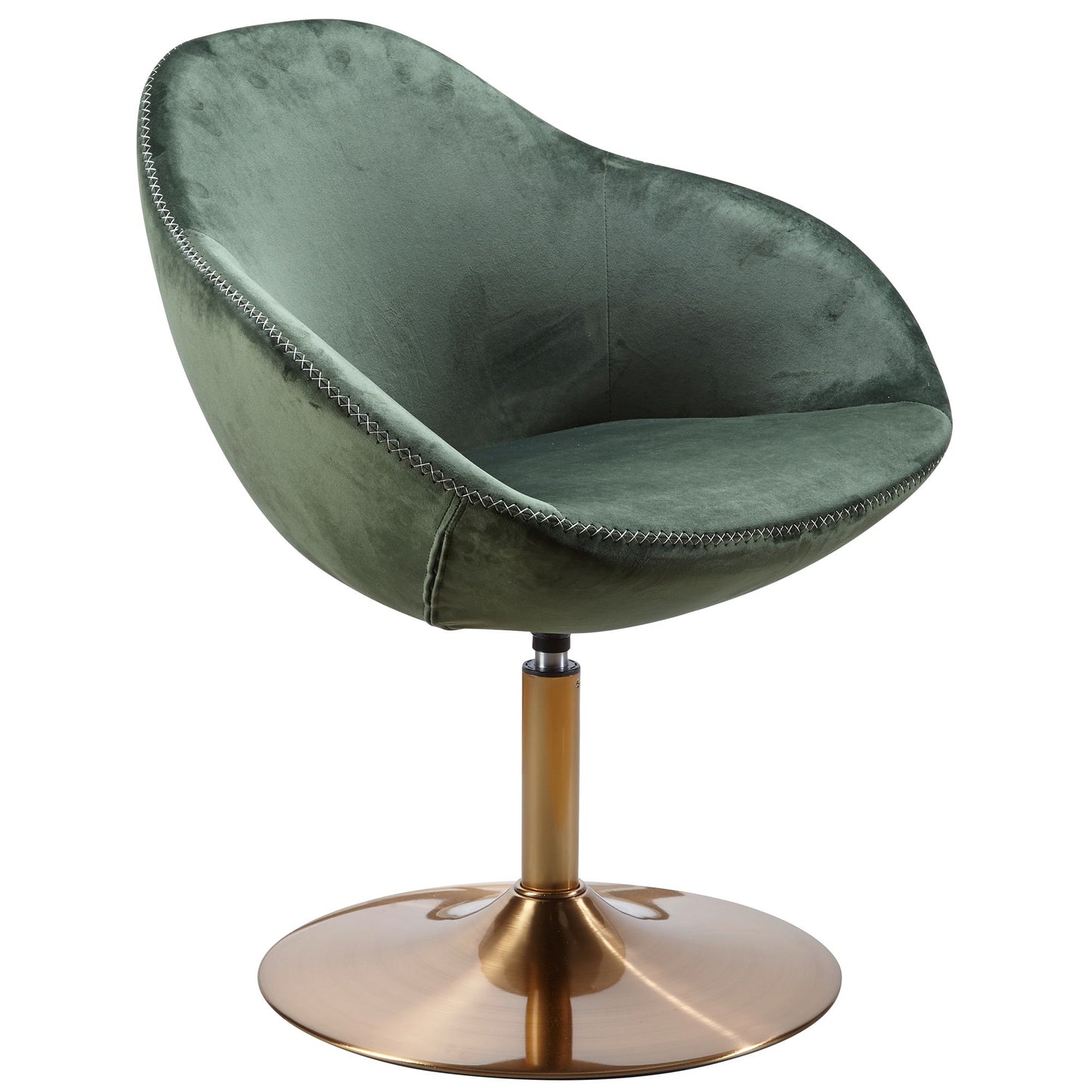 stoel SARIN fluwelen groen / goud 70x79x70 cm design bureaustoel | Clubstoel gestoffeerde stoel met armleuning | Bureaustoel Cocktailsessel Lounge | Bar stoel Bezoekersstoel | Fauteuil met stoffen bekleding